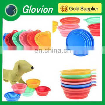 Dog folding bowl glovion pet silicone bowl silicone collapsible bowl for camping