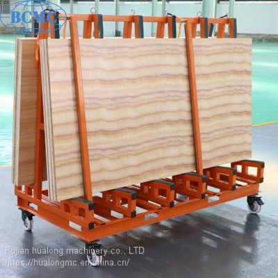 Hualong Machinery HSE-24 granite marble slab storage One Stop Double Sided A-Frame Transport rack Cart for Workshop
