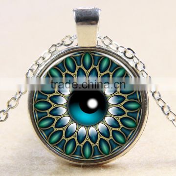 XP-TGN-HE-132 New Fashion Cabochon Glass Gemstone Time Gem Necklace For Ladies