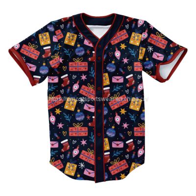 Vimost custom polyester baseball jersey with full buttons style