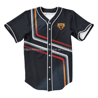 men's  custom sublimated baseball jersey with polyester