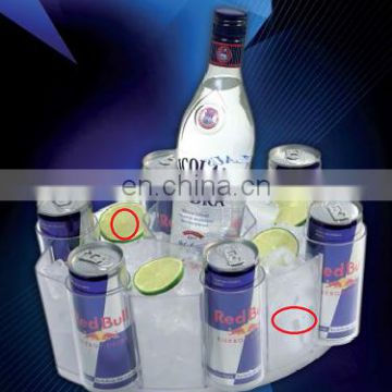 Clear plastic red bull boat can vodka energy cold drinks ice bucket