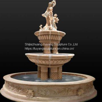 Hot Sale Outdoor Natural Stone Marble Water Fountain Price Statue