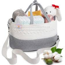 Diaper Caddy Organizer for Baby, Cotton Rope Diaper Basket Caddy, Changing Table Diaper Storage Caddy, Baby Baskets for Storage, Baby Shower Gifts for Newborn