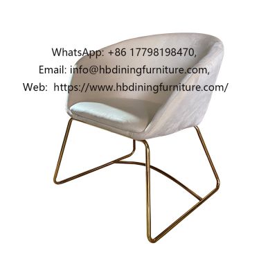 Upholstered single metal leg armrest sofa chair