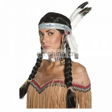 Halloween Carnival Party Native American Indian Wig for Adults