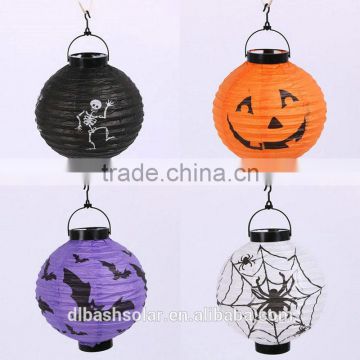 Halloween hanging lanterns of pumpkin lantern paper electric lanterns