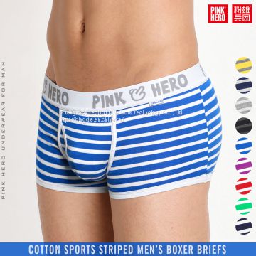 Fashion sports men's underwear wholesale striped men's boxers OEM / ODM