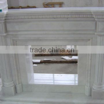 Cheap White Marble fireplace mantel for usage gas and electrical