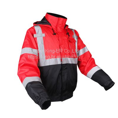 Roadway safety winter jacket outdoor warm worker reflective safety jacket