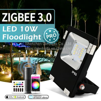 Zigbee Popular SMD LED RGB CCT Flood Lights 10w Outdoor IP65 Floodlight Waterproof Led Projector