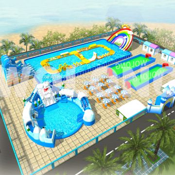 commercial inflatable pool slides, inflatable water park with high quality