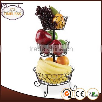 Professional manufacture factory supply 3 tier fruit basket stand