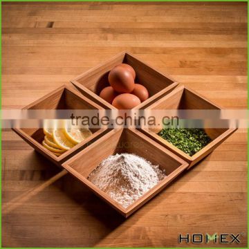 Square bamboo serving bowl/ salad bowl/ rice bowl Homex-BSCI