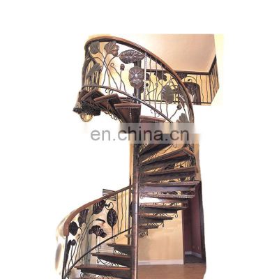 Hot Selling Good Quality Custom Arc Stair Curved Stainless Steel Spiral Staircase with Iron Railing Designs