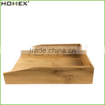 Bamboo wooden letter printing paper storage tray Homex-BSCI