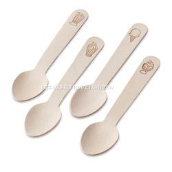 Eco Friendly Custom Wholesale Dessert Spoons Bulk Wooden ice cream spoons