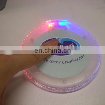 led flashing cup coaster, led light up cup mat