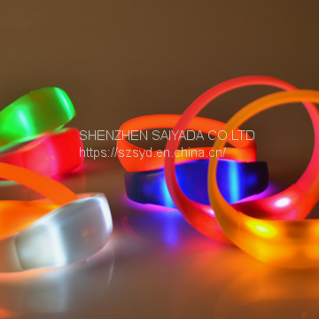 Custom Logo bracelet LED luminous wrist band sound-controlled silicone luminous bracelet