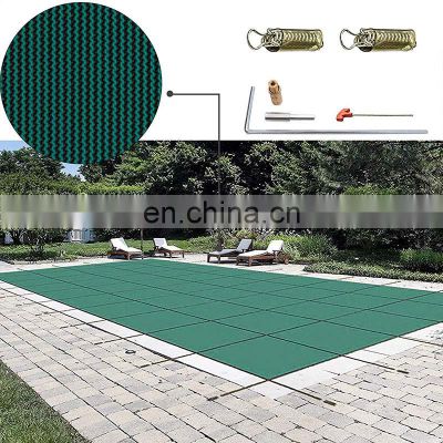 Outdoor inground rectangle Bache Pour Piscine PP MESH swimming pool winter safety cover
