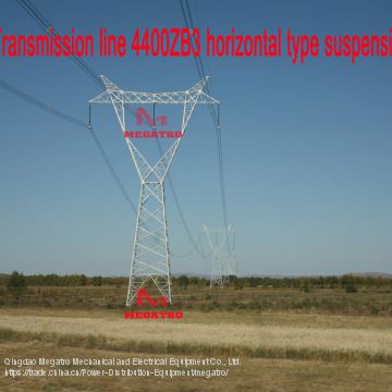 MEGATRO 500KV Transmission line 4400ZB3 horizontal type suspension tower