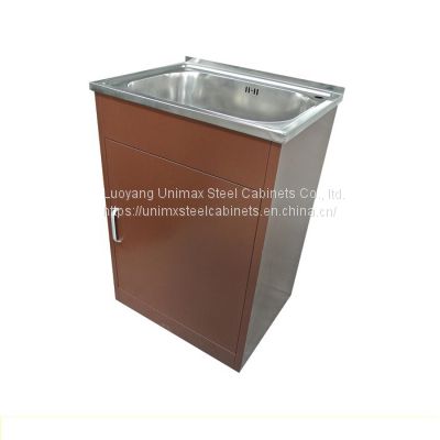 Laundry Tub Kitchen Cabinet, Single Bowl, L580xw450xh830mm, Brown/White
