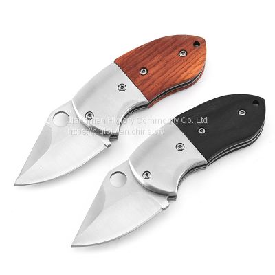 Hunting Military Small Knives Survival Outdoor Tool Wood Handle Mini Pocket Folding Knife