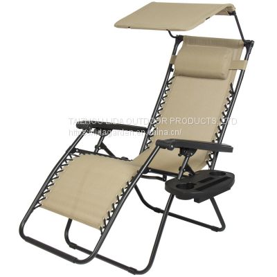Outdoor Lounge chair Adjustable Folding Zero Gravity Recliner Chair Camping Lounge