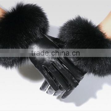 Really sheepskin gloves women's winter touch screen thin thermal thickening fashion fox fur gloves