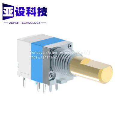 8mm metal shaft horizontal type rotary Dual potentiometer knob with rotary switch  ,adjustable resistance VR