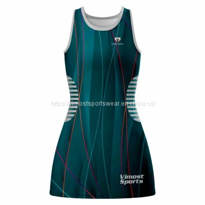 round neck custom sublimated netball dress from best supplier