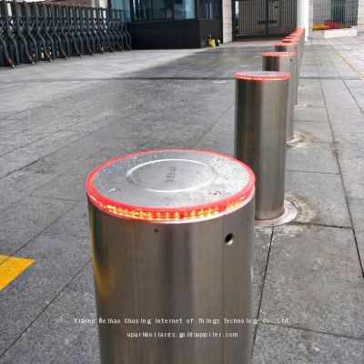 Reliable Factory Residential Retractable Telescopic Bollards Private Parking Driveway LED Light Posts Electric Metal Bollard