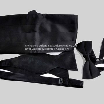 Custom poly black cummerbunds   Custom Cummerbunds manufacturer   Custom silk woven cummerbunds