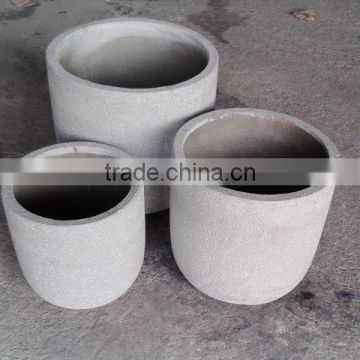 Round lightweight cement pots-Concrete pots-Terrazzo planters-Natural color