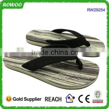 stylish mens thick sole fabric thong sandals