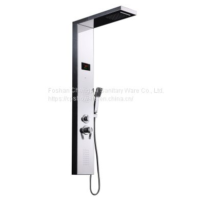 Shower panel shower tower with rainfall waterfall body jet hanheld shower head bathroom shower system