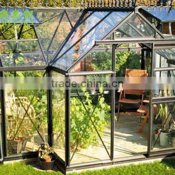 DIY pc commercial aluminum modern Glass garden greenhouse for sale