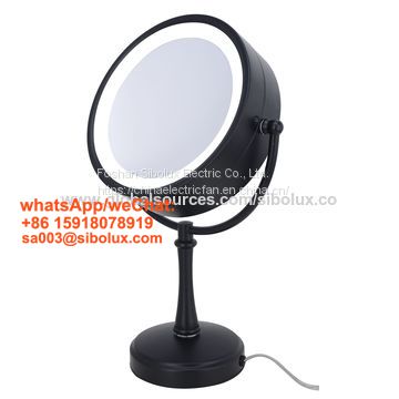 7 inch metalic desktop makeup mirror with LED light/Angle tilt adjustable/Light touch control panel