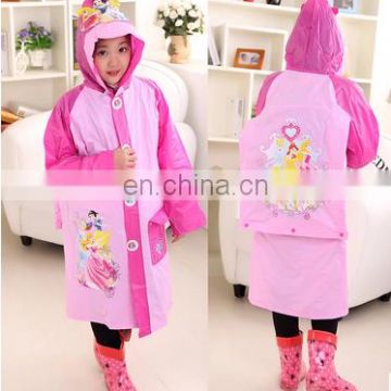 2016 Children's waterproof Raincoat Have a bag position