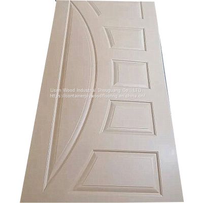 Raw Flat surface mdf door skin 4mm HDF skin door panel Raw face with design