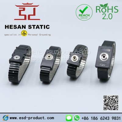 Anti static work wrist strap ESD adjustable discharge belt ground metal brac.'.