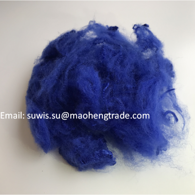 2.5d/3d *32/38/44/51/64mm Navy Blue/ dark blue polyester staple fiber factory cheap price