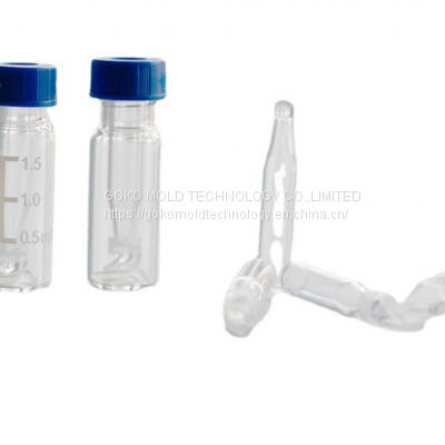 Experimental sample bottle with bracket inner intubation tip bottom with bracket inner intubation transparent brown glass bottle with bracket inner lining bottle