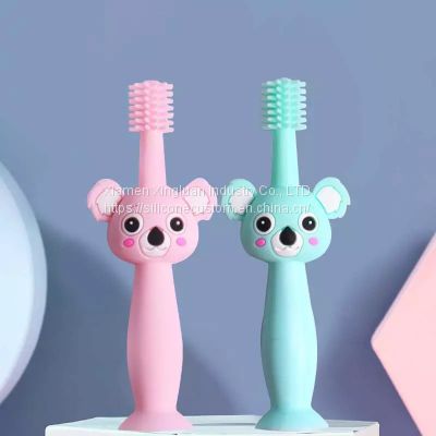 Wholesale Soft Silicone Training Toothbrush Silicone Koala Teether Baby Care Teething Brush