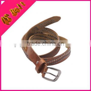 Western Style Metal Studs Wide Women Fashion Leather Belt