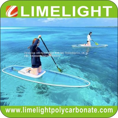 High quality clear paddle board transparent SUP paddle board crystal SUP board clear bottom stand up paddle board