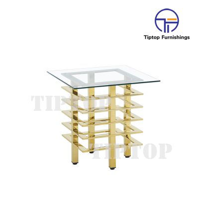 New process dining Accent tables luxury simple elegant gold stainless steel modern fancy creative metal side coffee end table