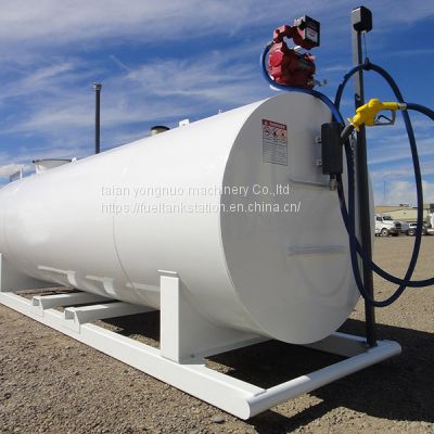 Diesel fuel tank with skid portable gasoline petrol fuel storage tank for petrol filling station