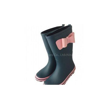 Girls Rubber Rain Boots With Bowknot