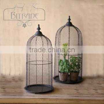 Metal birdcage plant holder